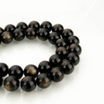 1A Kalite Kesimli Gold Obsidyen Doğal Taş Dizi (10mm) - Görsel 4