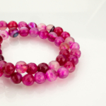 Kesimli Madagaskar Akik Doğal Taş Dizi (8mm) – Pembe - Görsel 4