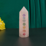 Pembe Kuvars Çakra Doğal Taş Obelisk Parça