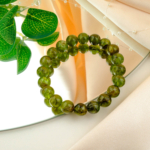 5A+ Kalite Zebercet (Peridot) Doğal Taş Bileklik (9-10mm)