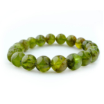 5A+ Kalite Zebercet (Peridot) Doğal Taş Bileklik (9-10mm) - Görsel 2
