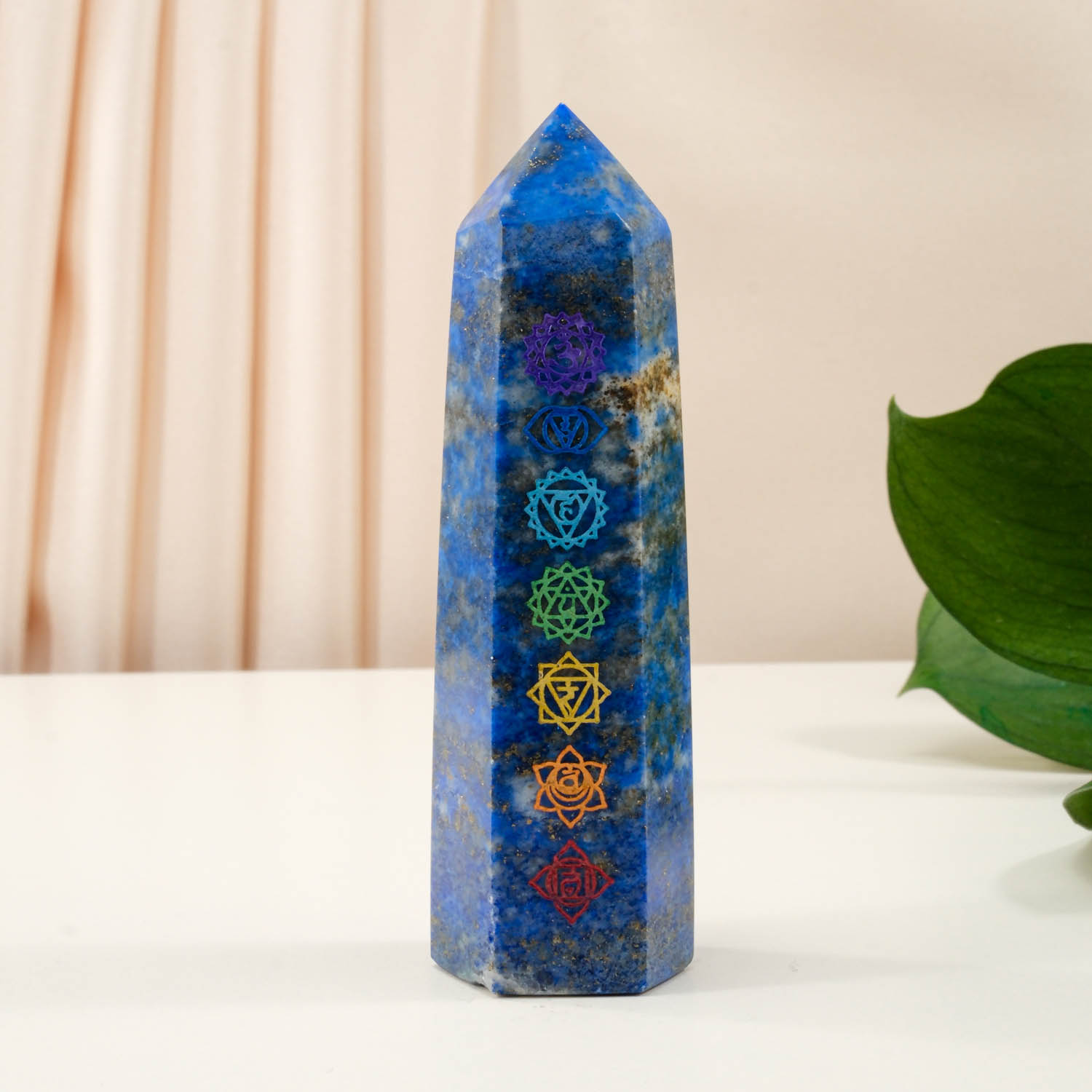 14-0-6.jpg Lapis Çakra Doğal Taş Obelisk Parça - Görsel 1