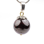 Lal (Garnet) Doğal Taş Metal Kolye - Görsel 3