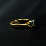 Moss Agate (Yosunlu Akik) Doğal Taş Gümüş Gold Bayan Yüzük - Görsel 6