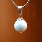 Larimar Doğal Taş Metal Kolye - Görsel 3