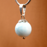 Larimar Doğal Taş Metal Kolye - Görsel 2