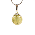Prehnite Doğal Taş Metal Kolye - Görsel 3