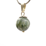 Seraphinite Doğal Taş Metal Kolye - Görsel 3
