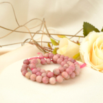 Pembe Rodonit Doğal Taş Dizi (6mm)