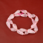 Pembe Kuvars Doğal Taş Damla Faset Kesim Dizi (8x16mm) - Görsel 2