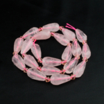 Pembe Kuvars Doğal Taş Damla Faset Kesim Dizi (8x16mm) - Görsel 5