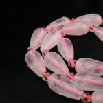 Pembe Kuvars Doğal Taş Damla Faset Kesim Dizi (8x16mm) - Görsel 6