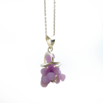 Grape Agate Doğal Taş Ham Gümüş Kolye - Görsel 5