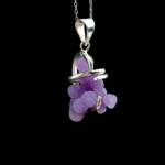 Grape Agate Doğal Taş Ham Gümüş Kolye - Görsel 7