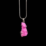Pembe Kobalt Kalsit Doğal Taş Gümüş Bayan Kolye - Görsel 4
