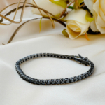Su Yolu Onix Taşı Unisex Gümüş Bileklik (3mm)