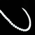 5A+ Kalite Selenit Doğal Taş Gümüş (Gerdanlık) Kolye (6mm) - Görsel 6