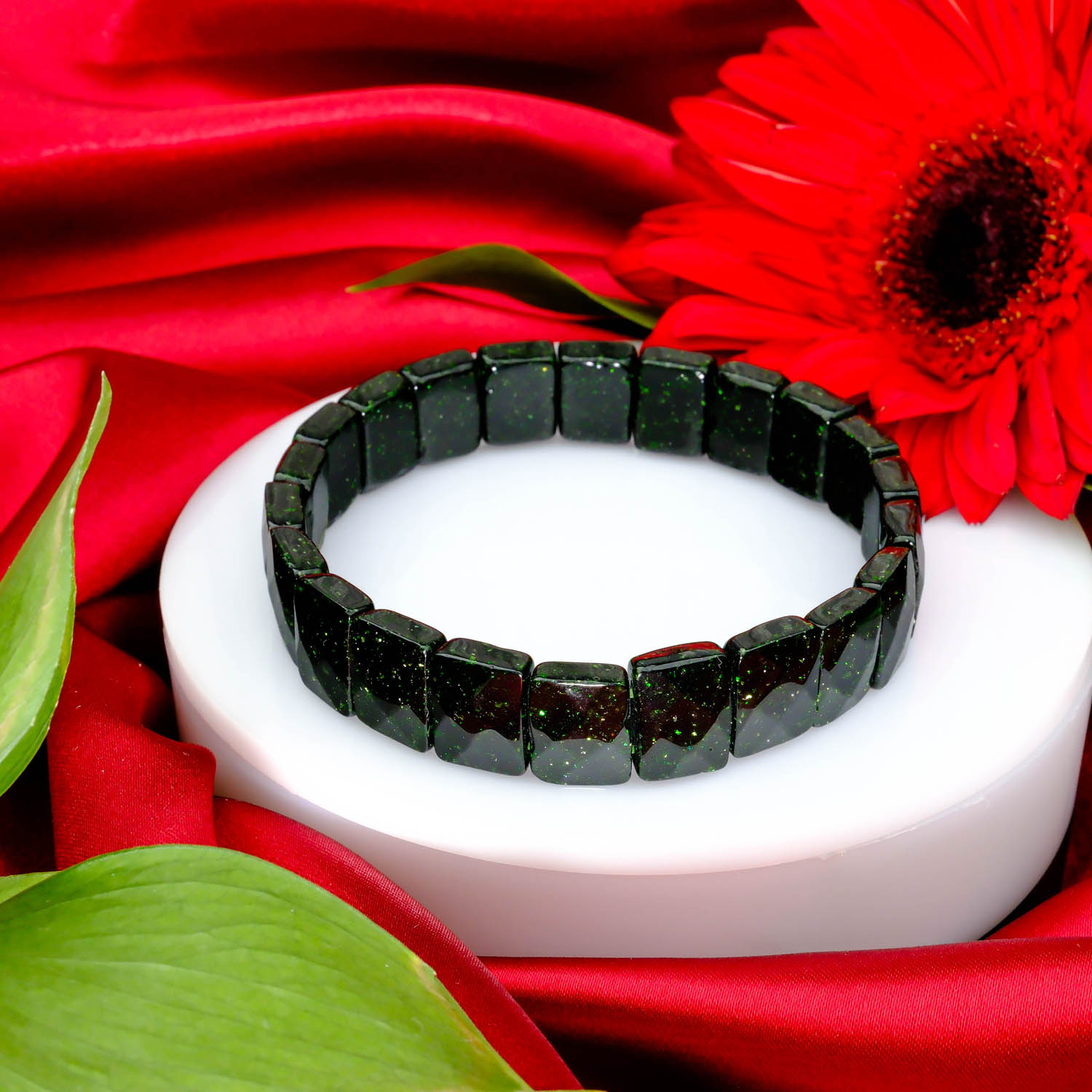 7-0-13.jpg Yeşil Yıldız Doğal Taş Rolex Bileklik - Görsel 1