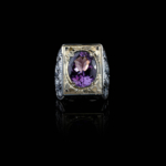 Ametist Doğal Taş Gümüş Erkek Yüzük (8.12 ct) - Görsel 5