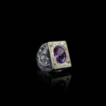 Ametist Doğal Taş Gümüş Erkek Yüzük (8.12 ct) - Görsel 6