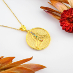 Çakra Gümüş Gold Bayan Kolye