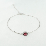 Garnet (Lal) Doğal Taş Gümüş Bileklik - Görsel 4