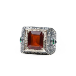 Orijinal Natural Garnet (Lal) Doğal Taş Gümüş Erkek Yüzük (8ct) - Görsel 3