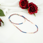 Lapis Lazuli Güneş Garnet Turmalin Doğal Taş Kolye (2mm)