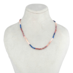 Lapis Lazuli Güneş Garnet Turmalin Doğal Taş Kolye (2mm) - Görsel 2