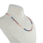 Lapis Lazuli Güneş Garnet Turmalin Doğal Taş Kolye (2mm) - Görsel 3