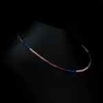 Lapis Lazuli Güneş Garnet Turmalin Doğal Taş Kolye (2mm) - Görsel 5