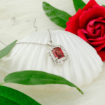 Uluslararası Sertifikalı Garnet (Lal) Doğal Taş Gümüş Bayan Kolye (2,02)