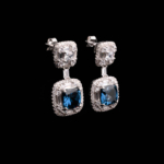 London Blue Topaz Doğal Taş Gümüş Küpe - Görsel 5