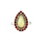 Opal Garnet Doğal Taş Gümüş Bayan Yüzük - Görsel 3
