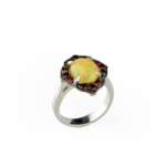 Opal Garnet Doğal Taş Gümüş Bayan Yüzük - Görsel 2