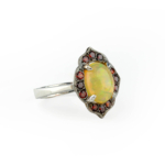 Opal Garnet Doğal Taş Gümüş Bayan Yüzük - Görsel 4