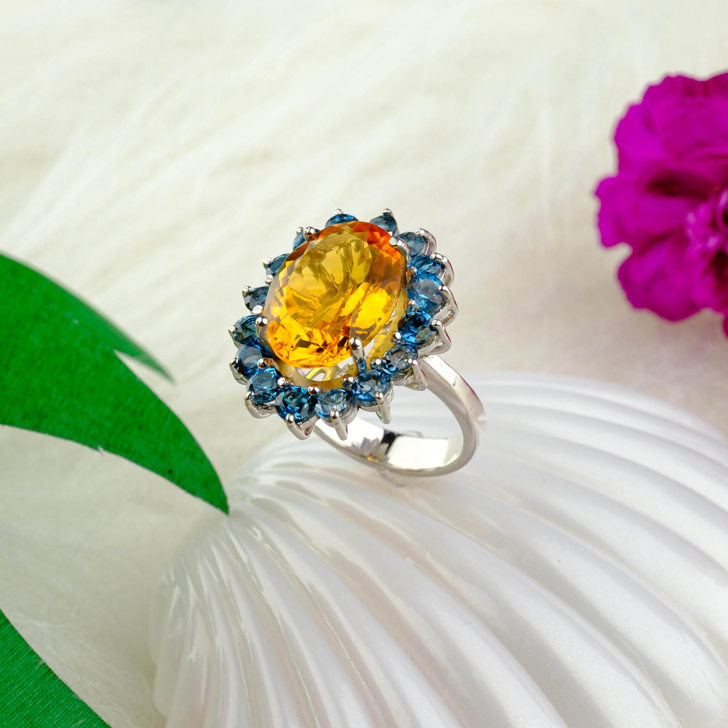 Orijinal-Sitrin-ve-London-Blue-Topaz-Tasi-925-Ayar-Gumus-Yuzuk-Sitrin-7.67-ct-topaz-2.62-ct-6-0.jpg Sitrin London Blue Topaz Doğal Taş Gümüş Bayan Yüzük - Görsel 1