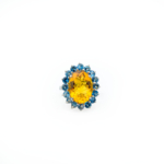 Sitrin London Blue Topaz Doğal Taş Gümüş Bayan Yüzük - Görsel 3
