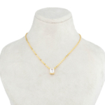 Orijinal Swarovski Taşlı Gümüş Gold Kolye - Görsel 2