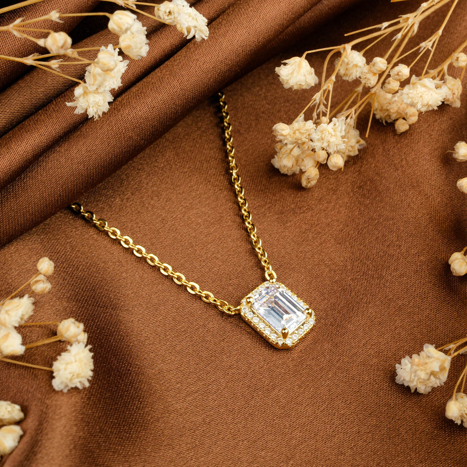 Orijinal-Swarovski-Tasli-925-Ayar-Gumus-kolye5-0.jpg Orijinal Swarovski Taşlı Gümüş Gold Kolye - Görsel 1