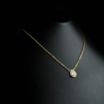 Orijinal Swarovski Taşlı Gümüş Gold Kolye - Görsel 5