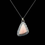 Pembe Scolosite Doğal Taş Gümüş Bayan Kolye - Görsel 4