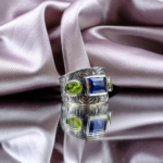 Orijinal Safir Zebercet(Peridot)Doğal Taş Gümüş Unisex (Erkek/Kadın) Yüzük
