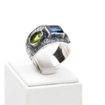 Orijinal Safir Zebercet(Peridot)Doğal Taş Gümüş Unisex (Erkek/Kadın) Yüzük - Görsel 5