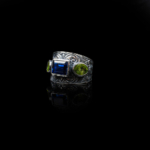 Orijinal Safir Zebercet(Peridot)Doğal Taş Gümüş Unisex (Erkek/Kadın) Yüzük - Görsel 6