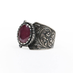 Yakut Doğal Taş Gümüş Unisex (Erkek/Kadın) Yüzük (4ct) - Görsel 2