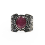 Yakut Doğal Taş Gümüş Unisex (Erkek/Kadın) Yüzük (4ct) - Görsel 3