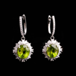 Zebercet (Peridot) Doğal Taş Gümüş Küpe (8.20ct) - Görsel 4