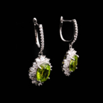 Zebercet (Peridot) Doğal Taş Gümüş Küpe (8.20ct) - Görsel 5