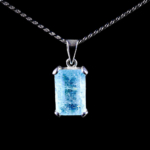 5A+ Kalite Akuamarin Doğal Taş Gümüş Bayan Kolye (13,45ct) - Görsel 5